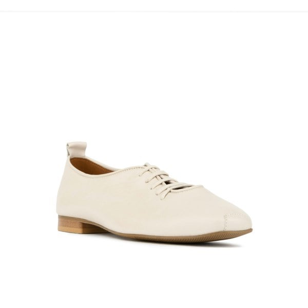 Embassy London Skyline - Cream Suede - Women's Leather Lace Up Ballet Pump