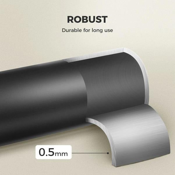 Marlow Steel Curtain Rod Quiet Rail Pole Set Extendable Adjustable Home Hotel