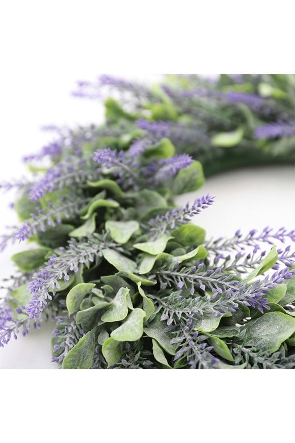 Living and Home Artificial Lavender Flower Wreath Front Door Hanging Decoration Christmas Decoration