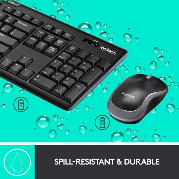 Dyzi MK270 Wireless Keyboard & Mouse 2.4GHz UK QWERTY Layout Black