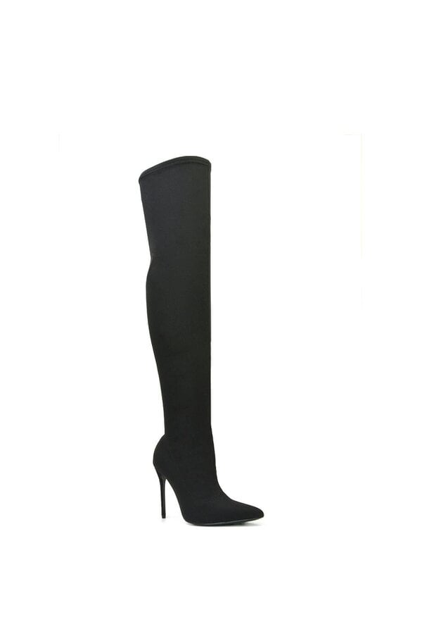 XY LONDON Over The Knee Thigh High Heeled Boots With Zip
