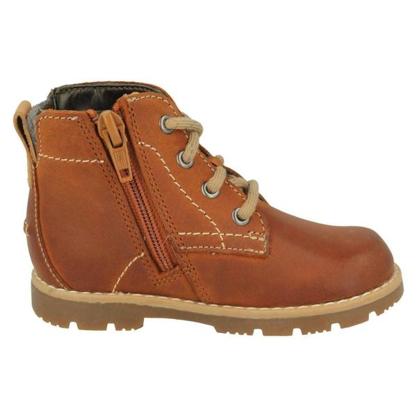 Clarks Infant Boys Clarks Lace Up Detailed Ankle Boots Comet Rock Inf