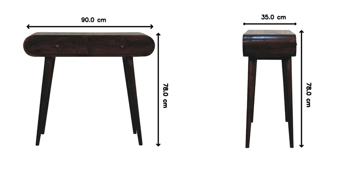 Artisan Furniture Light Walnut Curved Edge Console Table