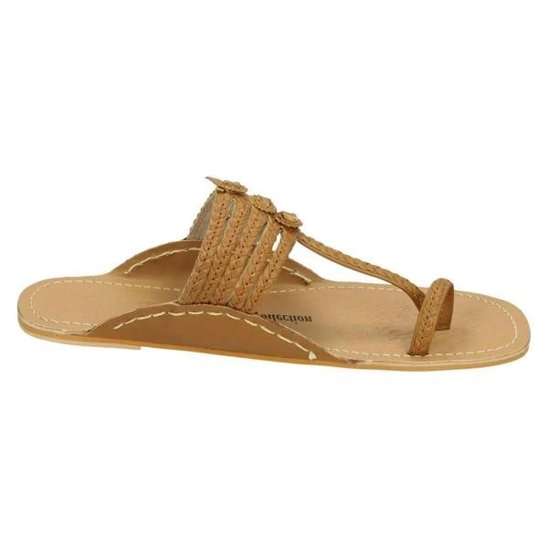 Leather Collection Ladies Leather Collection Flat Toeloop Braided Sandals F00077