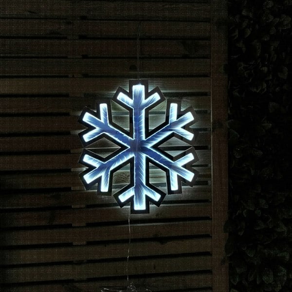 Samuel Alexander 40cm Infinity Light up Hanging Christmas Snowflake Decoration with White LEDs