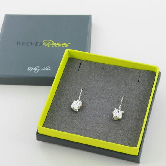 Reeves & Reeves Sterling Silver and Rose Gold Plated Squirrel Nutkin Earrings