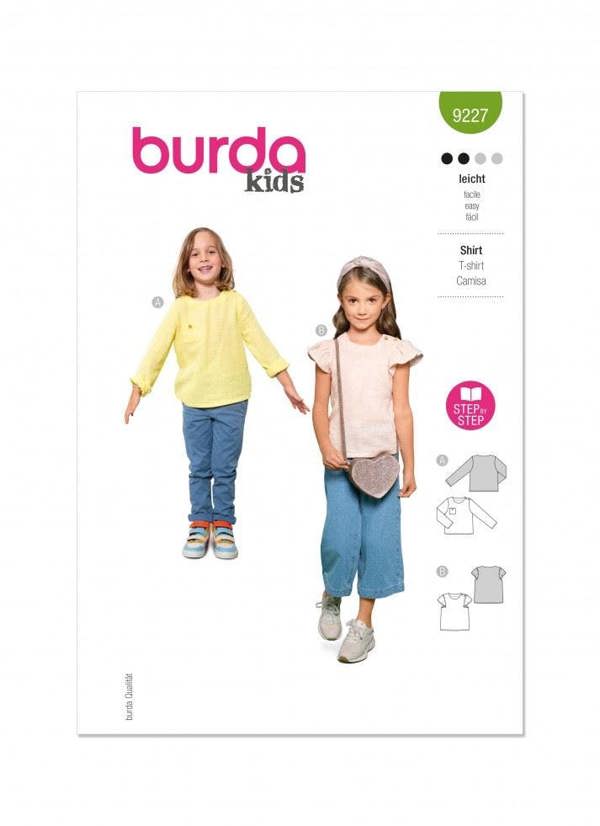 Burda Sewing Pattern 9227 Tops For Kids, 4-11 (104-146) - Easy