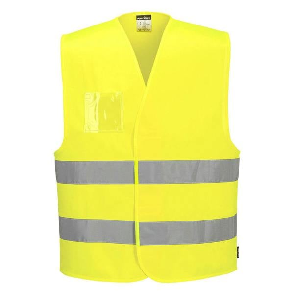 Hi-Vis Two Band Dual ID Holder Vest Portwest