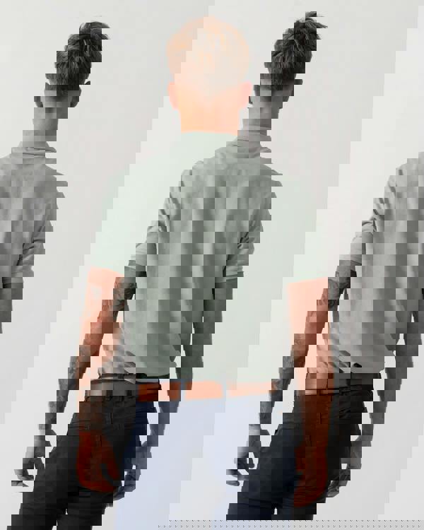 GANT Slim Fit Short Sleeve Shield Logo Pique Polo - 10 Ceramic Grey - Back