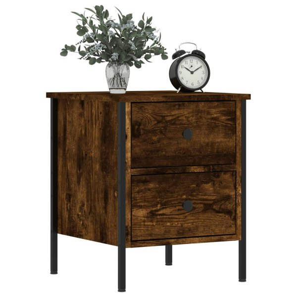 Berkfield Bedside Cabinets 2 pcs Smoked Oak 40x42x50 cm Engineered Wood