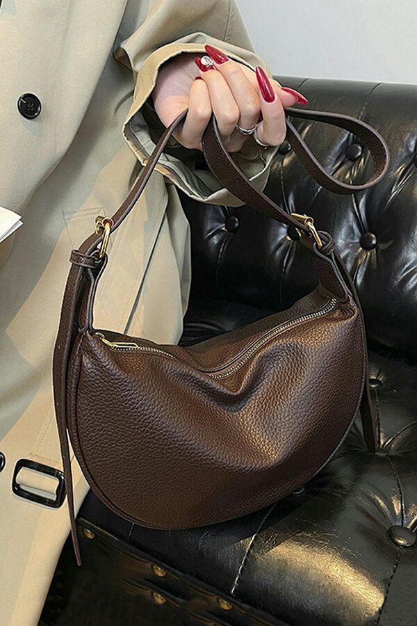 XY LONDON Crescent Shape Shoulder Bag With Crossbody Strap