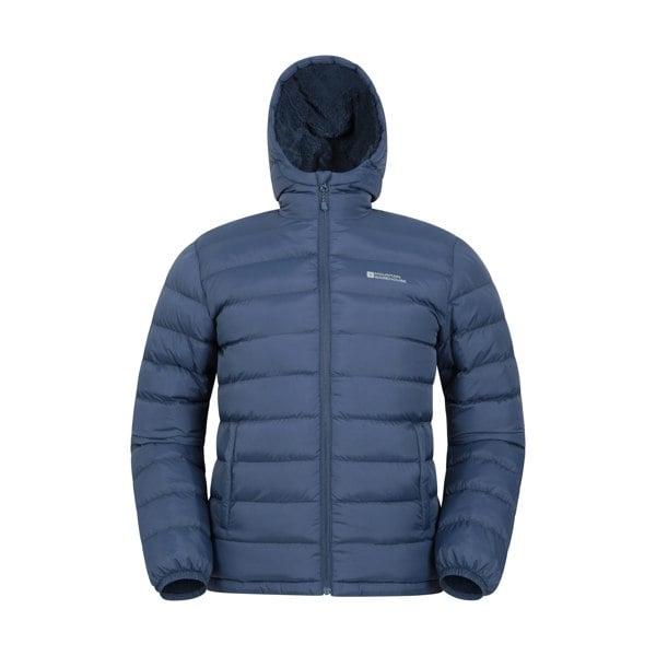 Mountain Warehouse Mens Seasons Faux Fur Lined Padded Jacket - Navy