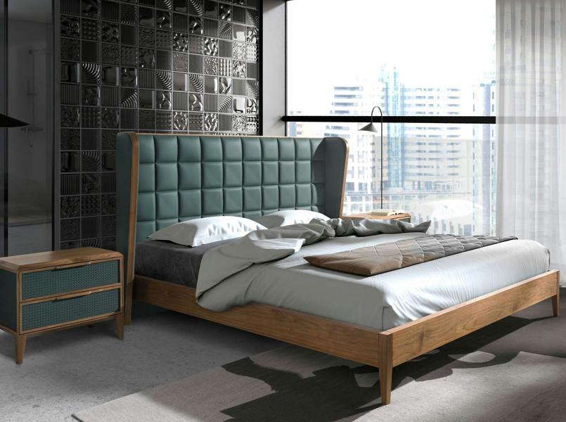 Angel Cerdá Dark green leatherette bed 7148