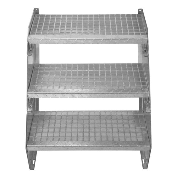 Monstershop Adjustable 4 Section Galvanised Staircase - 600mm Wide