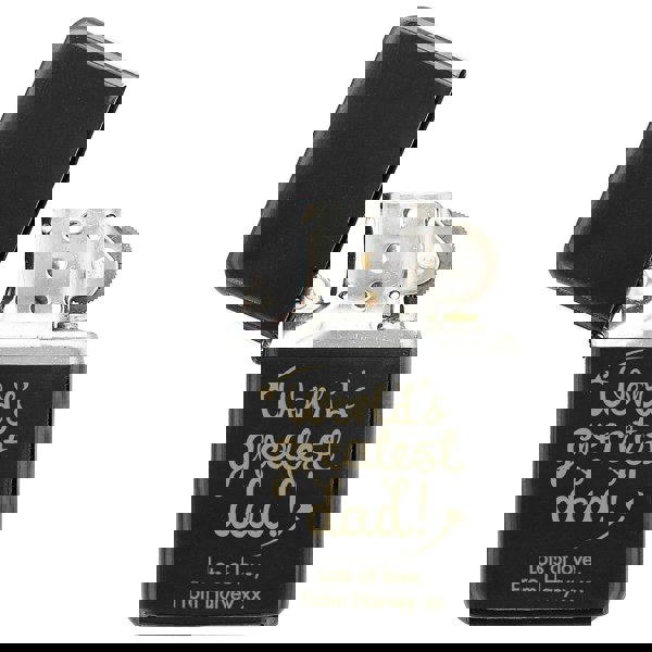 Personalised Memento Company Personalised 'World's Greatest Dad' Black Lighter