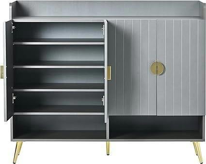 HYGRAD BUILT TO SURVIVE Modern Hallway Shoe Storage Cabinet, 2 Doors – Grey or White | HYGRAD®