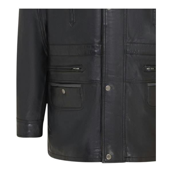 Infinity Leather Mens Soft Italian Leather Parka Coat-Winnipeg