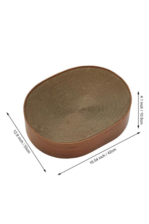 Living and Home 43x33cm Oval Cardboard Cat Scratching Board Pet Bed Claw Scratcher Supplies