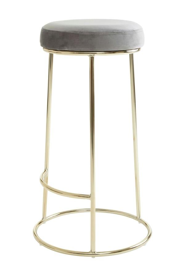 Interiors by Premier Manhattan Grey Velvet Tall Bar Stool