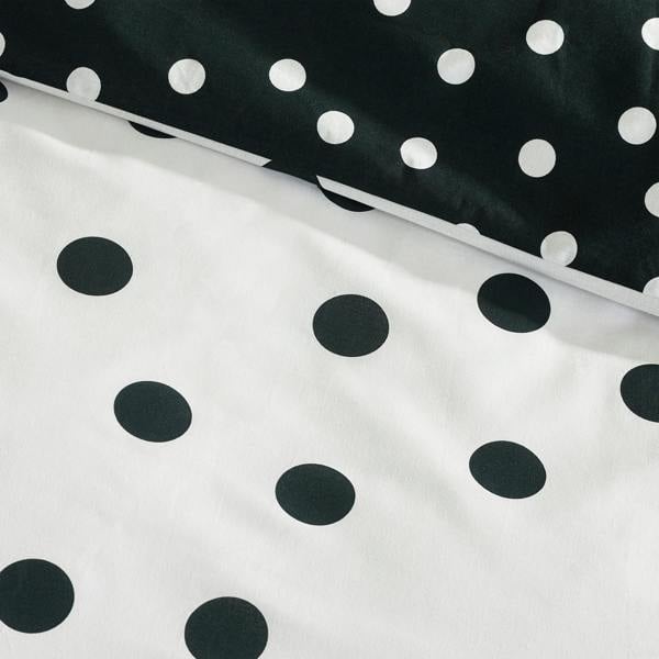 Catherine Lansfield Polka Dot Reversible Duvet Cover Set Black / White