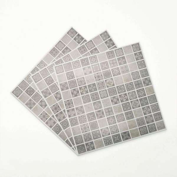 WALPLUS WT1596 - Limestone Antique Azulejo Mosaic Wall Tile Sticker Set - 15 x 15 cm (6 x 6 in) - 24 pcs