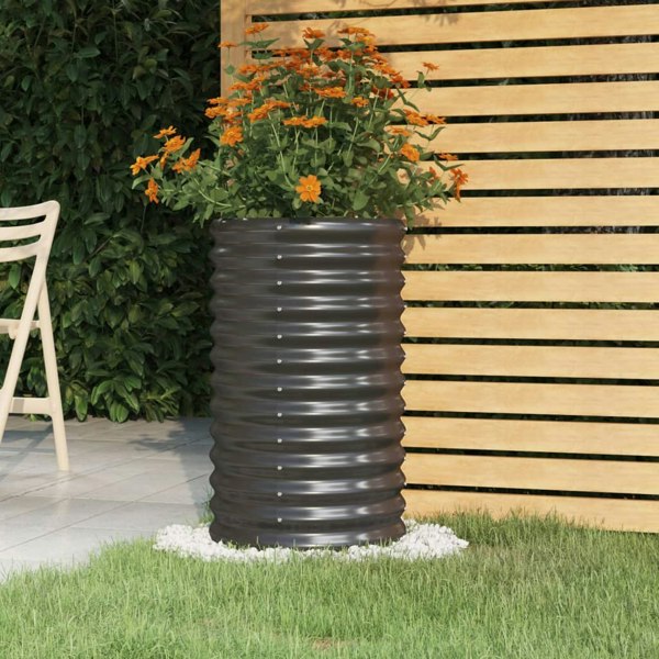 Berkfield Garden Planter Powder-coated Steel 40x40x68 cm Anthracite