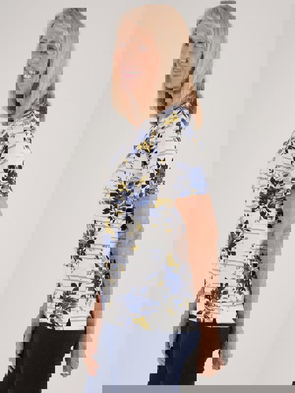 TIGI-Wear Stripe Floral Top