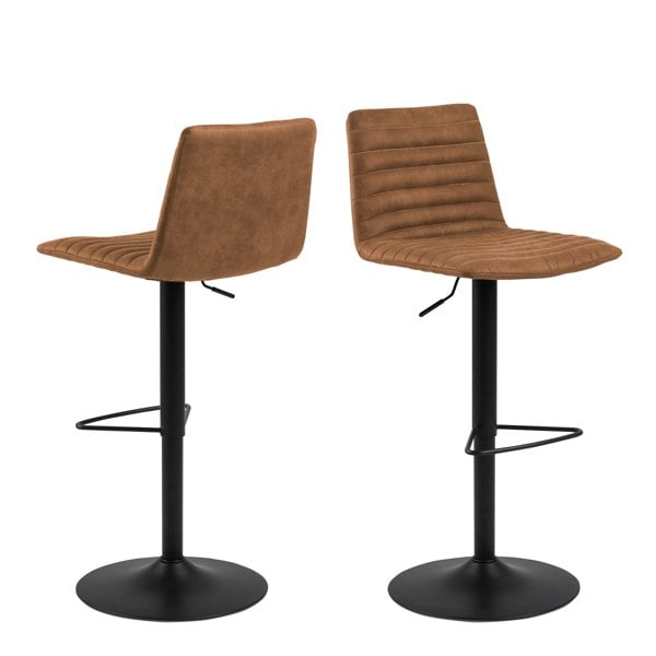 Furniture To Go Kimmy Bar Stool with  Brown Fabric in Set of 2