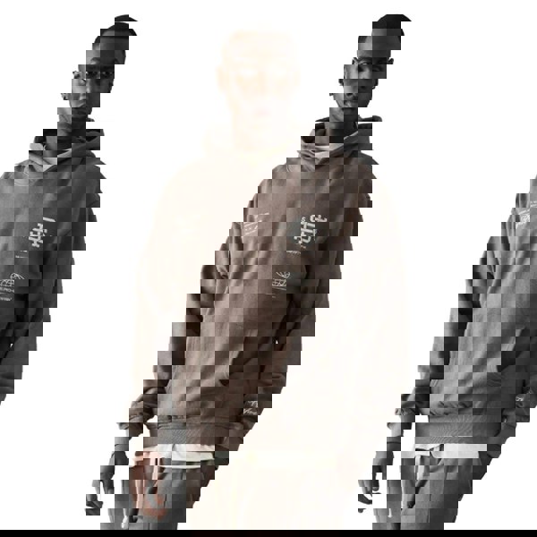 Fiftyfive Mens Versus Logo Hoodie - Brown