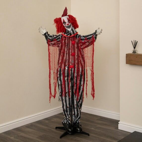 Samuel Alexander 1.8m Animated Evil Clown Sound Activated Halloween Decoration with LEDs