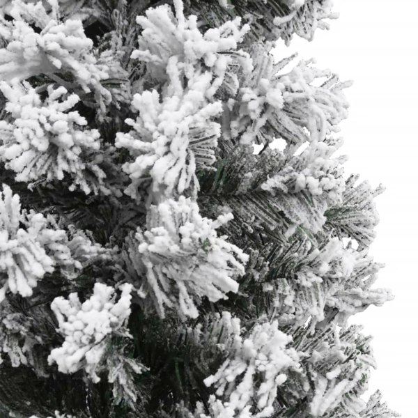 Berkfield Slim Artificial Christmas Tree with Flocked Snow Green 150 cm PVC