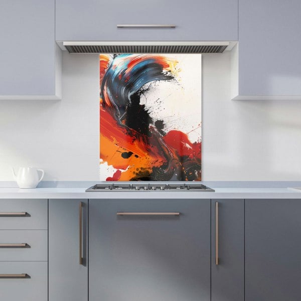 Warren Reed - Designer Fiery Waves: Abstract Motion Kitchen Splashback