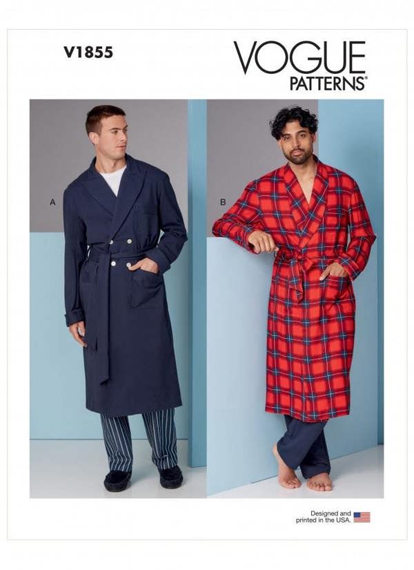 Vogue Sewing Pattern 1855, Robes for Men, MUU (34-36-38-40) - Easy