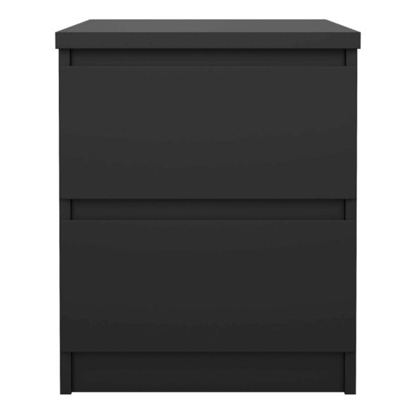 Wyld Haus Budapest Matt Black Wooden Bedside Table 2 Drawers