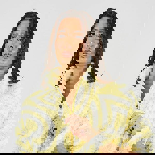 Brave Soul Yellow Graphic Heart Print Zip Through Sherpa Fleece - Yellow Image 4