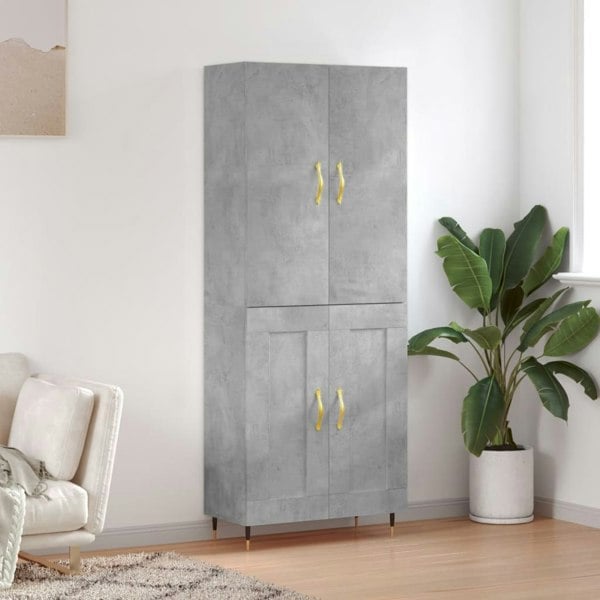 Berkfield Highboard Concrete Grey 69.5x34x180 cm Engineered Wood