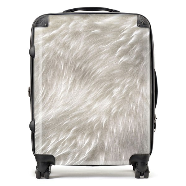 Warren Reed Polar Bear Fur Print Suitcase