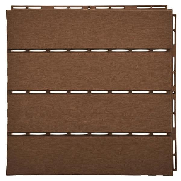 Nicoman Pack of 12 Polydeck PVC Decking Tiles - Brown
