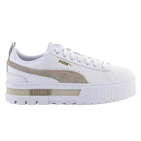 Puma Mayze Lth Platform White Peyote Trainers UK 4.5