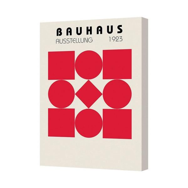 Benjamin Tate Design Bauhaus Exhibition 1923 Red Geometric Canvas Print