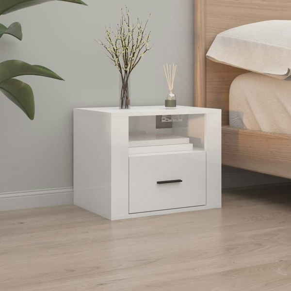 Berkfield Wall-mounted Bedside Cabinets 2 pcs High Gloss White 50x36x40cm