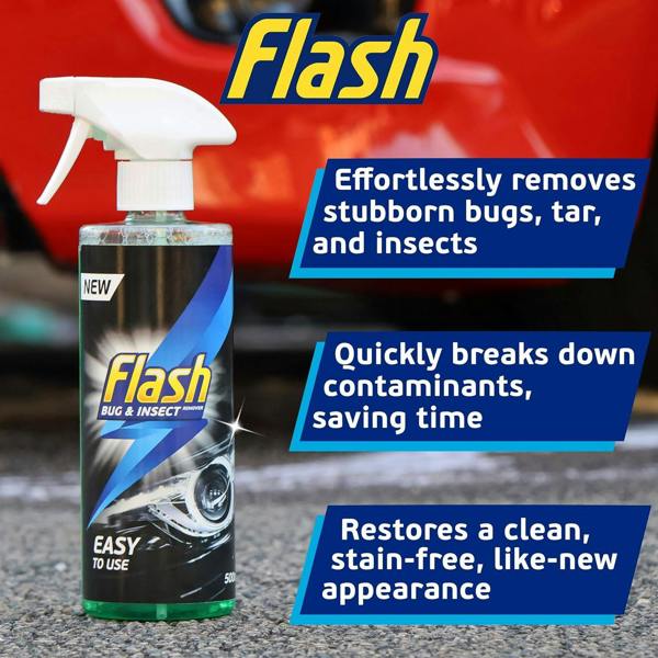 FLASH Insect Bug Remover Spray Powerful Car Cleaner for Tar & Bugs 500ml