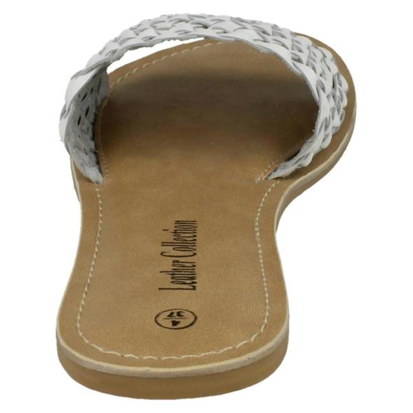Leather Collection Ladies Leather Collection Flat Weave Mule Sandals