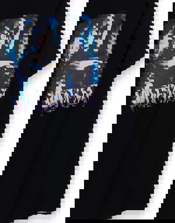 Wednesday Womens Black Dancing Logo Short Sleeved T-Shirt