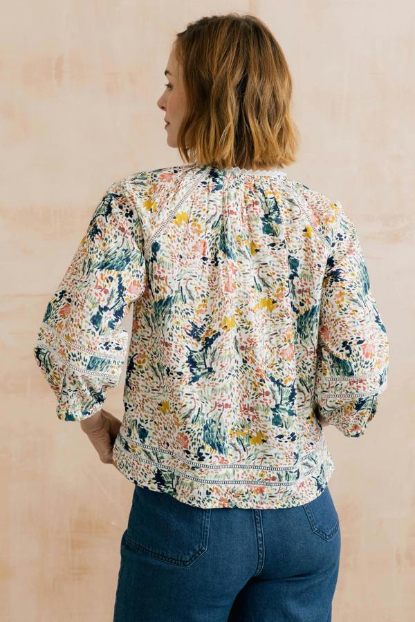 Lily & Me Zoe Organic Cotton Ditsy Print Blouse