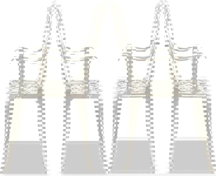 Centurion Supports Oshowa 2-Large Garden and Patio Bistro Chairs with Armrests in Cast Aluminium White