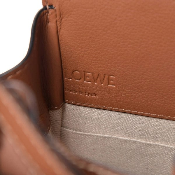 Loewe canvas and tan leather drawstring hammock bag