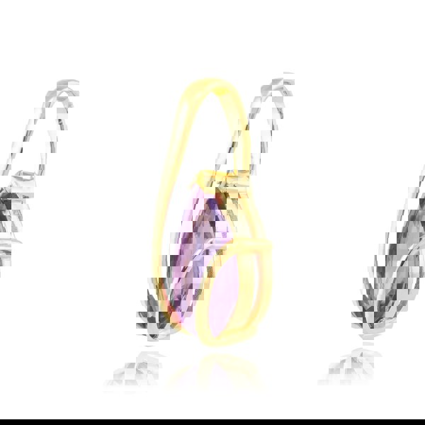 9812 Classic Pear Amethyst Pendant in 9ct Yellow Gold 2