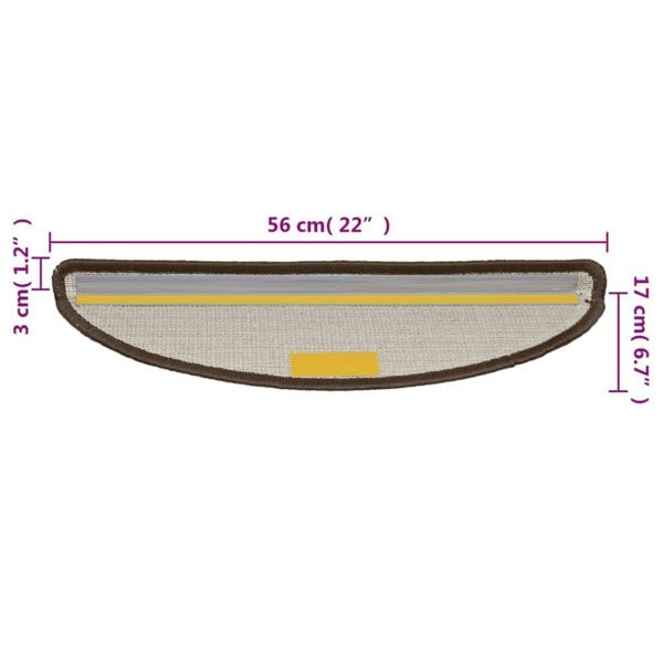 Berkfield Stair Mats 10 pcs 56x17x3 cm Brown