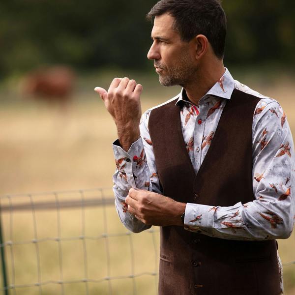 VIBRANT VELVET WAISTCOAT - Premium Men's Patterned Shirt by Claudio Lugli | Bold Design, Tailored Fit, Best Printed Shirts